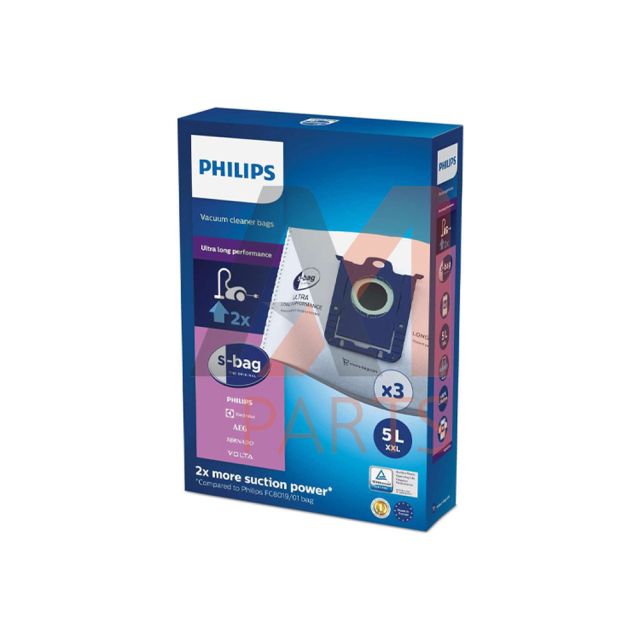 Σακούλες σκούπας Philips S-BAG ultra long perfomance υφασμάτινες 3τεμ.