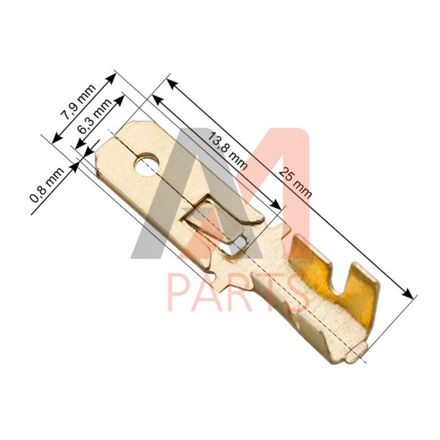 Ακροδέκτης θηλυκός 6,3/2,5mm χάλκινος set 100